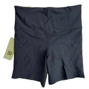 All in Motion High Rise Pocketed Bike Shorts Black Size M Effortless Support NWT